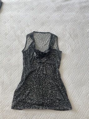 🖤5/$25 Elie Tahari Black Sheer Lace-Patterned Camisole